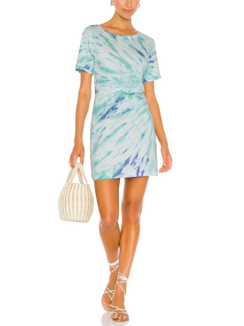 L Space Tidal Wave Beachwood Tie Dye Cotton Mini Dress Medium 57020